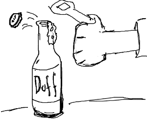 300x250 man opening a beer bottle drawing - Beer Bottle Drawing