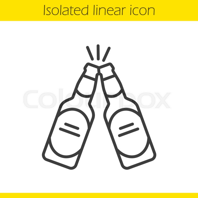 800x800 toasting beer bottles linear icon stock vector colourbox - Beer Bottle Drawing