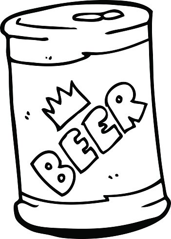 351x490 Line Drawing Cartoon Beer Can Premium Clipart - Beer Can Drawing