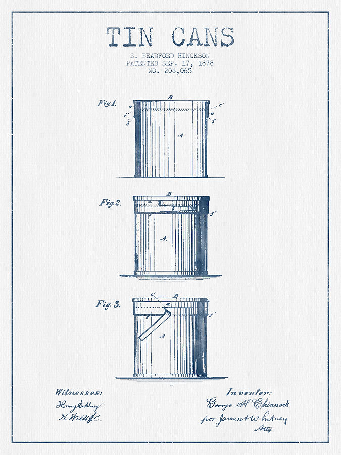 675x900 tin cans patent drawing - Beer Can Drawing