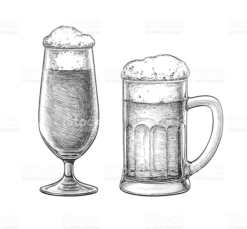 1024x953 Drawn Beer Glass Drawing - Beer Drawing