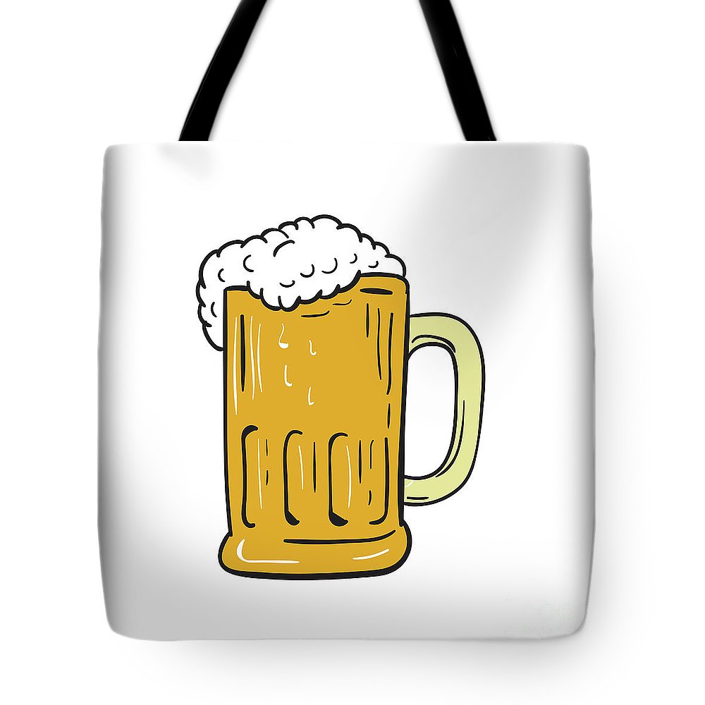 1000x1000 beer mug drawing tote bag for sale - Beer Glass Drawing