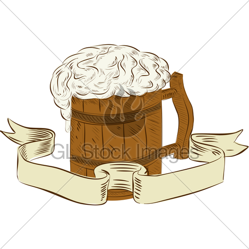 500x500 medieval beer mug foam drawing gl stock images - Beer Mug Drawing