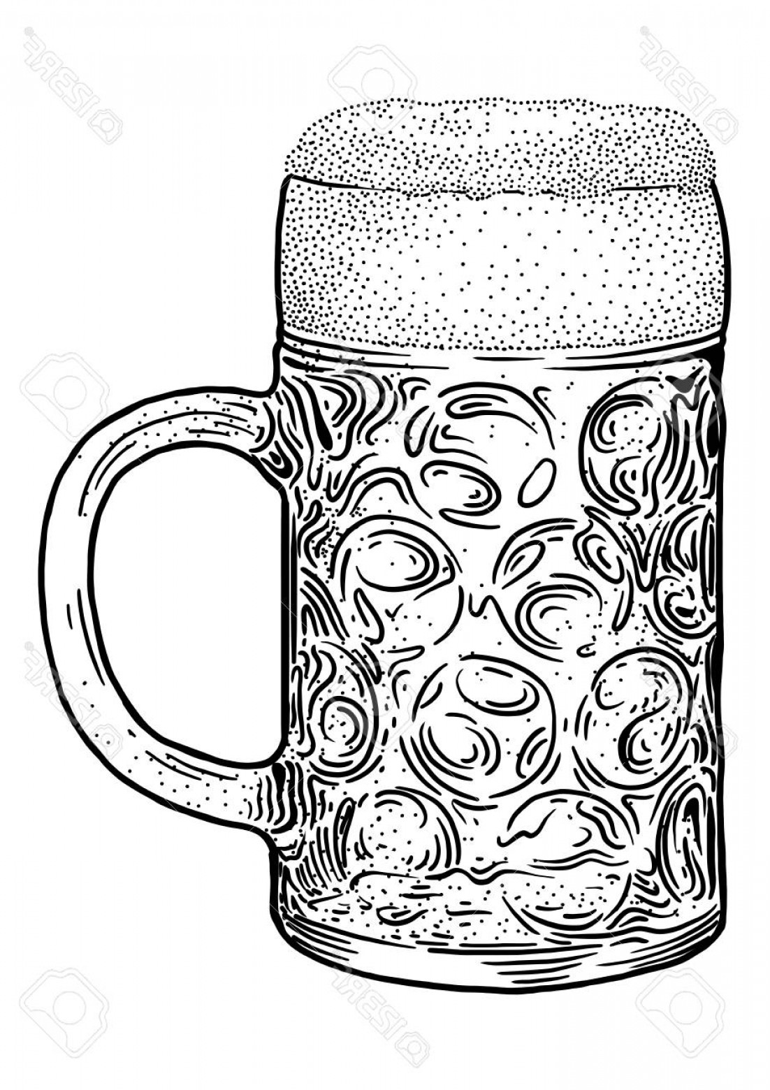 1102x1560 photostock vector beer mug illustration drawing engraving ink line - Beer Mug Drawing