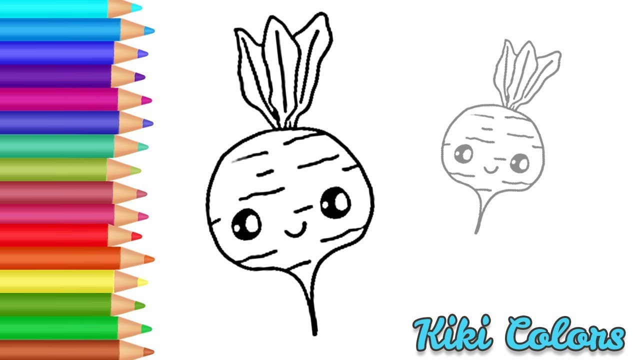 1280x720 How To Draw Cute Beet Part Teach Drawing For Kids And Toddlers - Beet Drawing