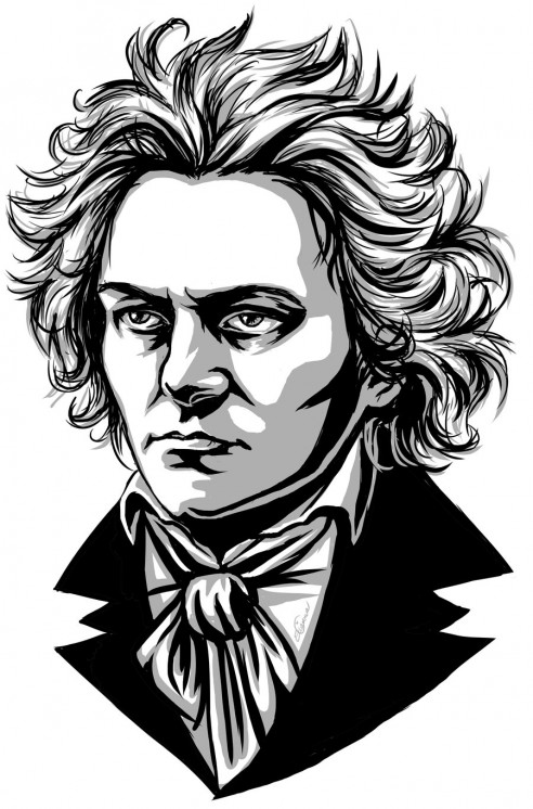 492x746 Beethoven Drawing Pic Drawing Skill - Beethoven Drawing
