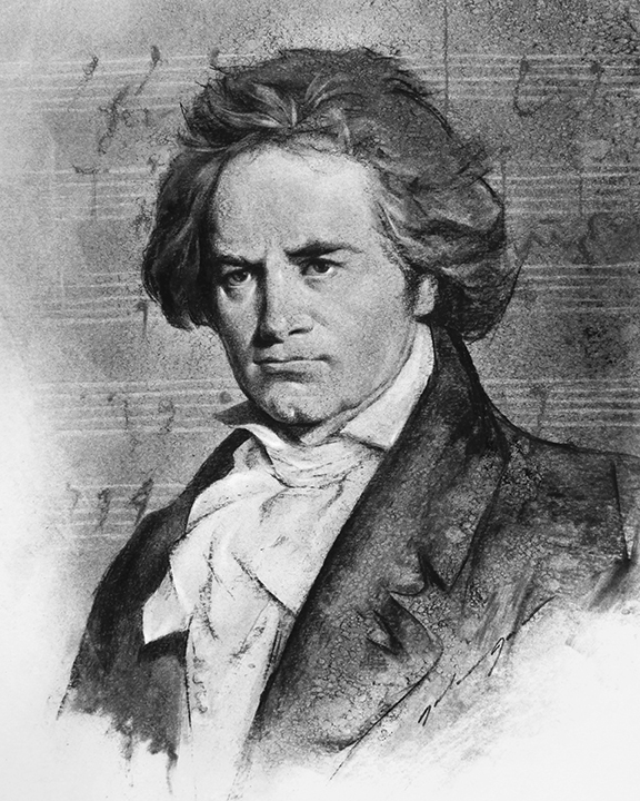576x720 Beethoven Original Drawing Jordan Jones - Beethoven Drawing