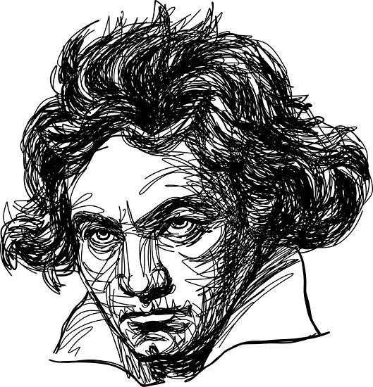 529x550 Ludwig Van Beethoven Line Drawing Posters - Beethoven Drawing