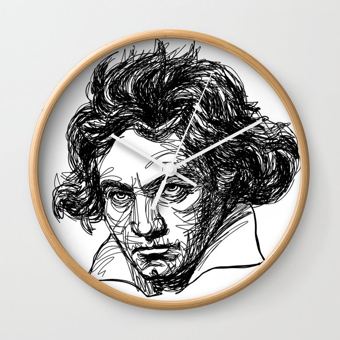 700x700 Ludwig Van Beethoven Line Drawing Wall Clock - Beethoven Drawing