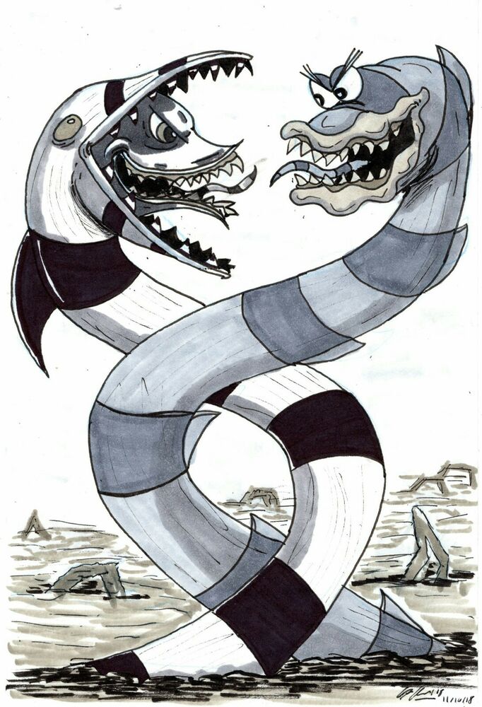 682x1000 sandworms beetlejuice tim burton movie cartoon original art - Beetlejuice Drawings