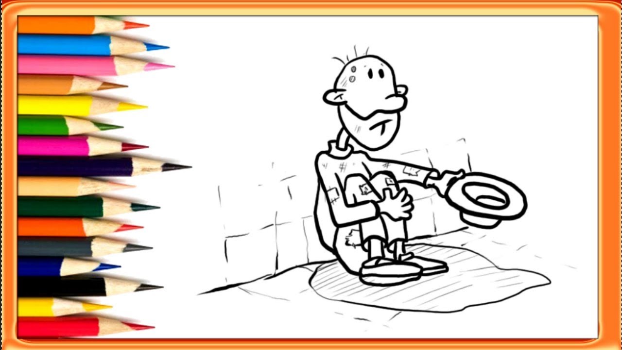 1280x720 how to draw a beggar drawing for beginners - Beggar Drawing