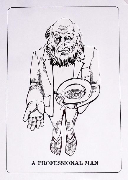 434x610 a professional man - Beggar Drawing
