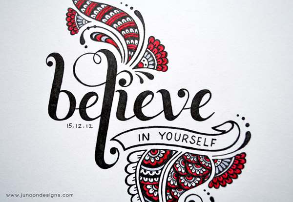 600x414 believe in yourself on behance - Believe Drawing