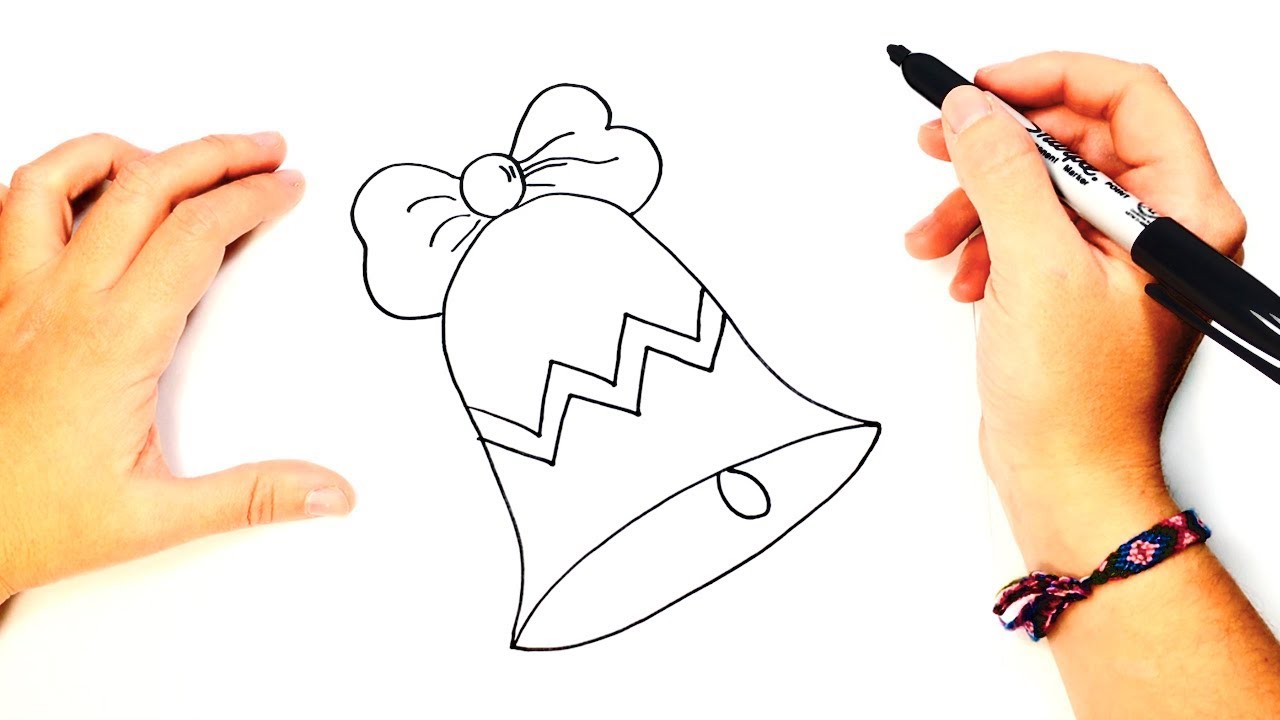 1280x720 how to draw a christmas bell step - Bell Drawing