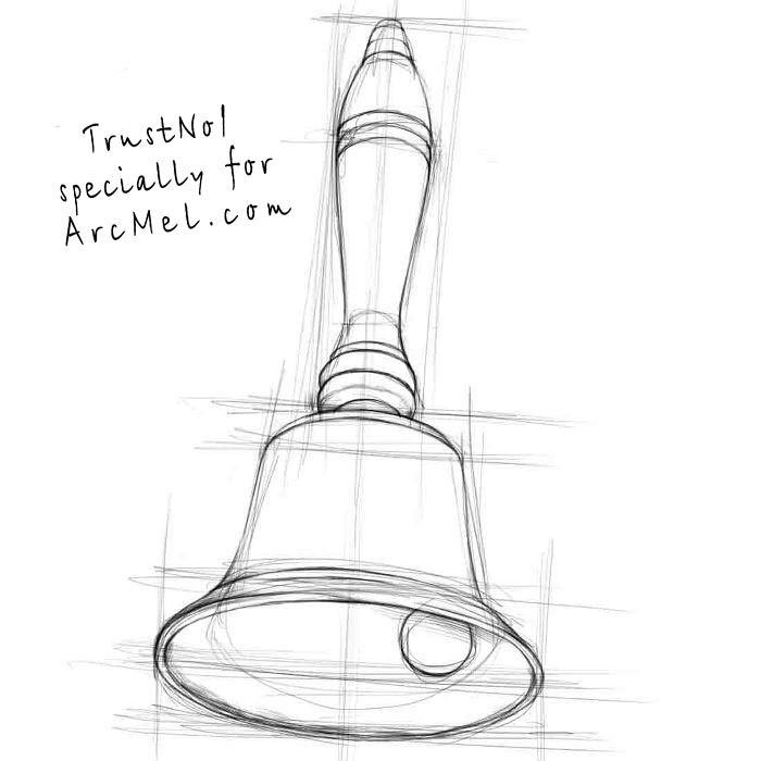 700x700 how to draw a bell step - Bell Drawing