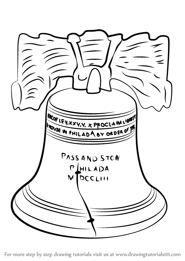 598x844 learn how to draw liberty bell - Bell Drawing