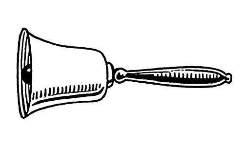 500x300 x greeting card line drawing hand bell - Bell Drawing