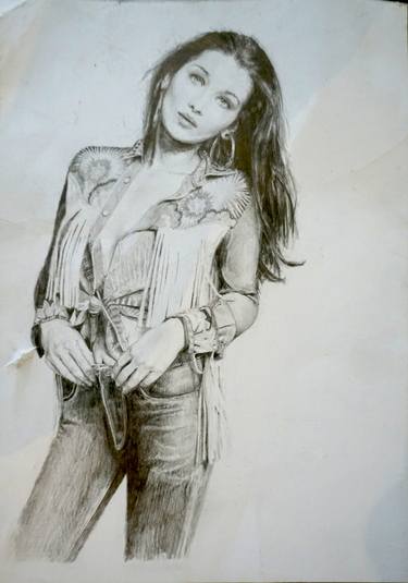 375x535 bella hadid portrait drawing - Bella Drawing