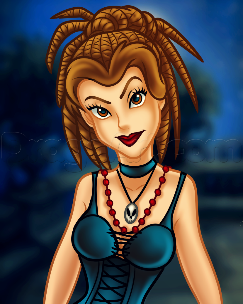 829x1035 how to draw goth belle, step - Belle Drawing