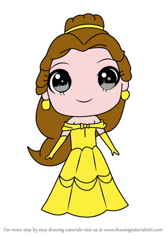 567x800 learn how to draw chibi belle from beauty and the beast - Belle Drawing