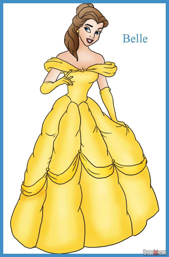 675x1025 how to draw belle, step - Belle Princess Drawing