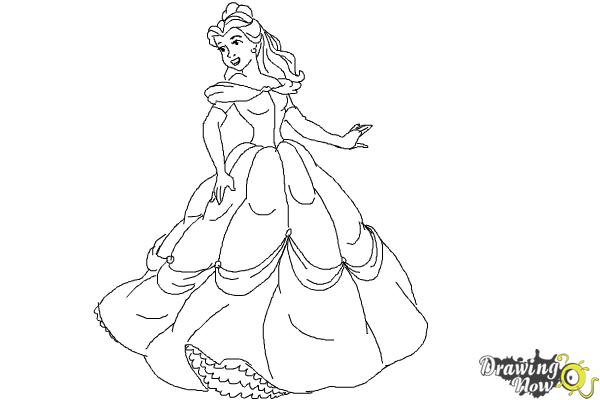 600x400 How To Draw Disney Princesses - Belle Princess Drawing