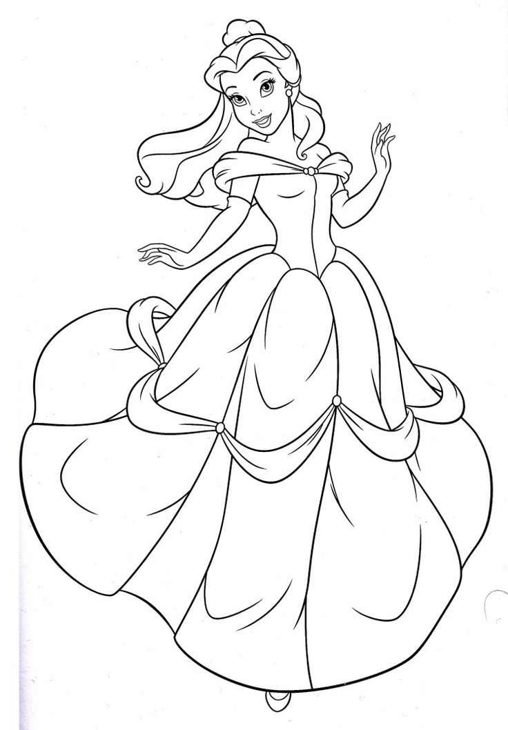 736x1058 belle drawing free download - Belle Princess Drawing