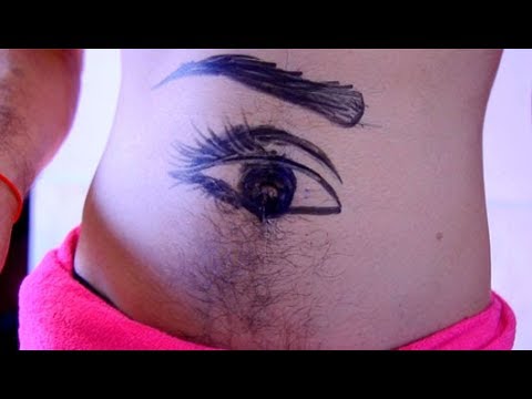 480x360 funny drawing in belly button - Belly Button Drawing