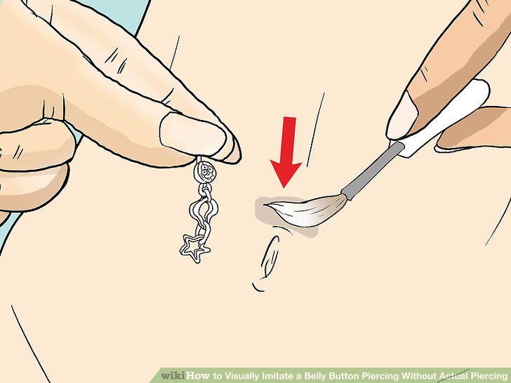 728x546 how to visually imitate a belly button piercing without actual - Belly Button Drawing