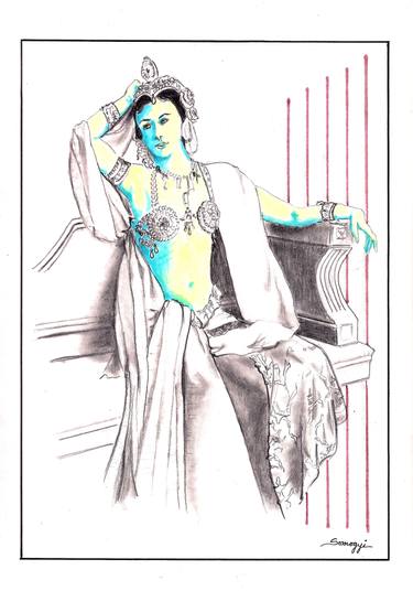 375x536 belly dancer drawings for sale saatchi art - Belly Dancer Drawing