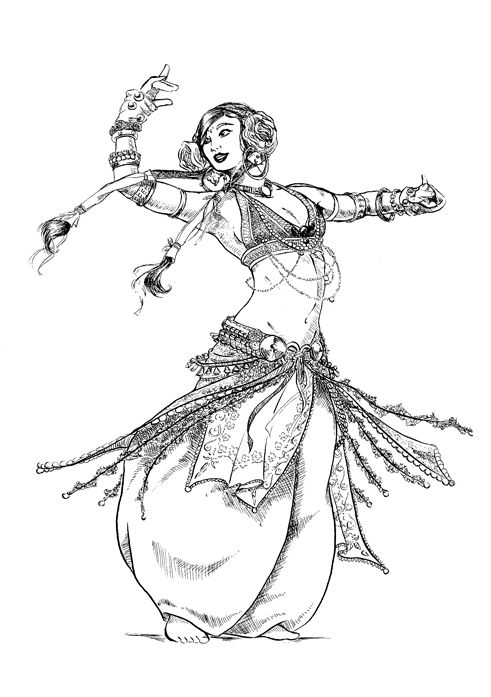 491x697 belly dancer - Belly Dancer Drawing