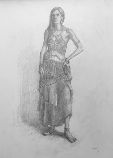 375x526 the belly dancer drawing - Belly Dancer Drawing