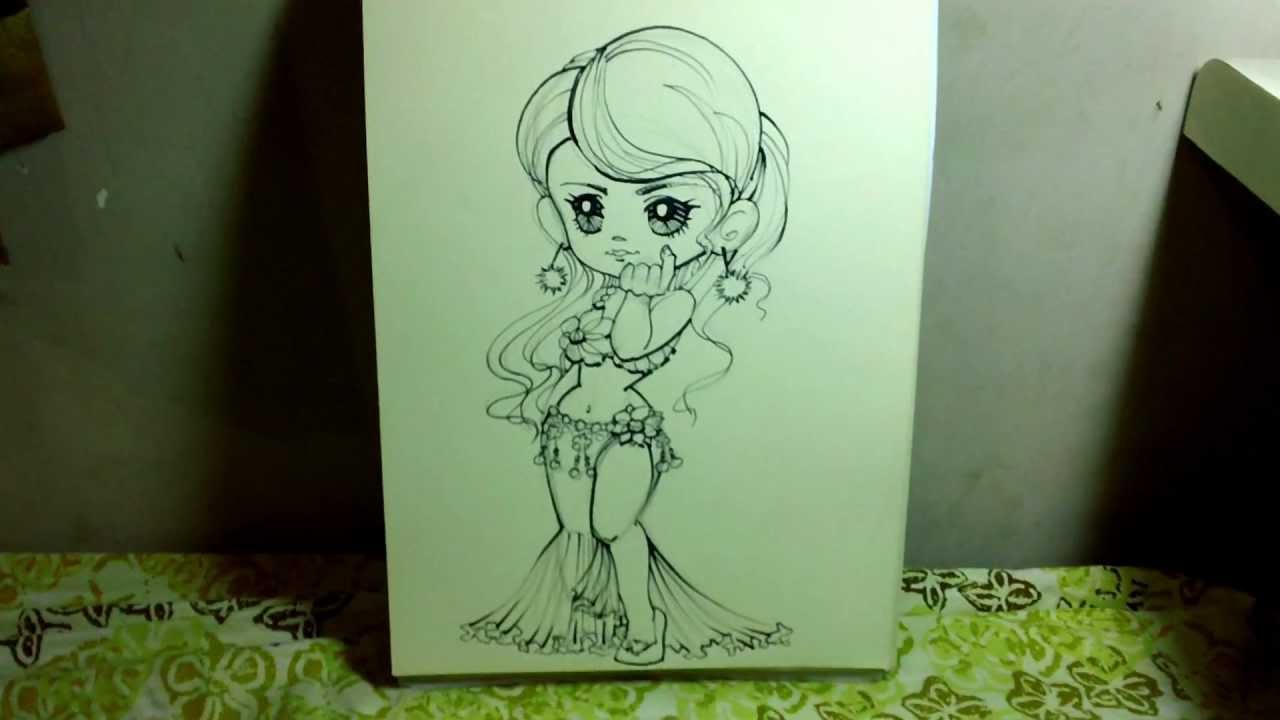 1280x720 a cute belly dancer - Belly Dancer Drawing