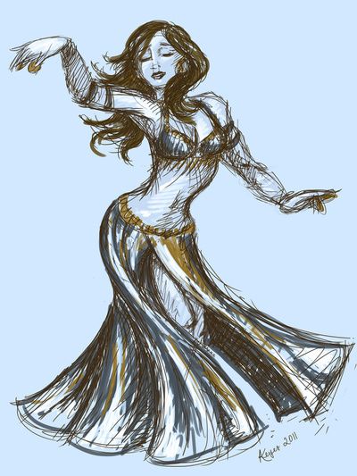 400x533 asharah modern belly dance merchandise halo in belly - Belly Dancer Drawing