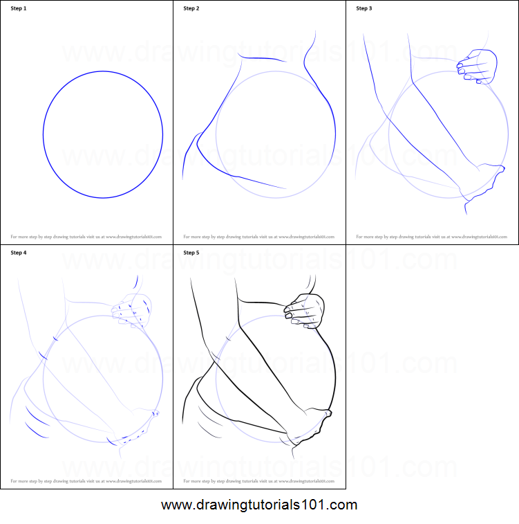 751x757 how to draw pregnant belly printable step - Belly Drawing
