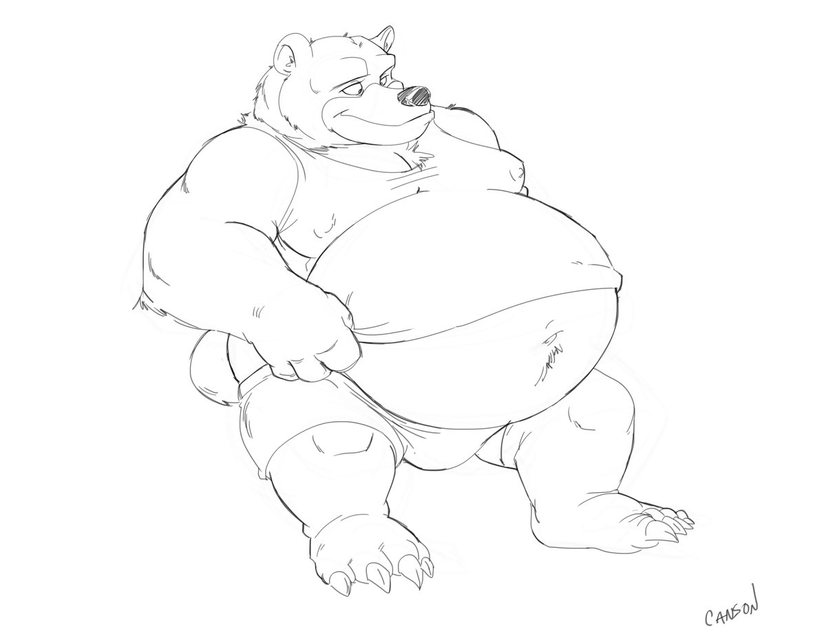 1200x927 canson on twitter big belly bear - Belly Drawing