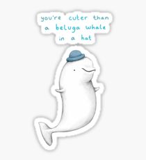 210x230 you're cuter than a beluga whale in a hat sticker - Beluga Whale Drawing