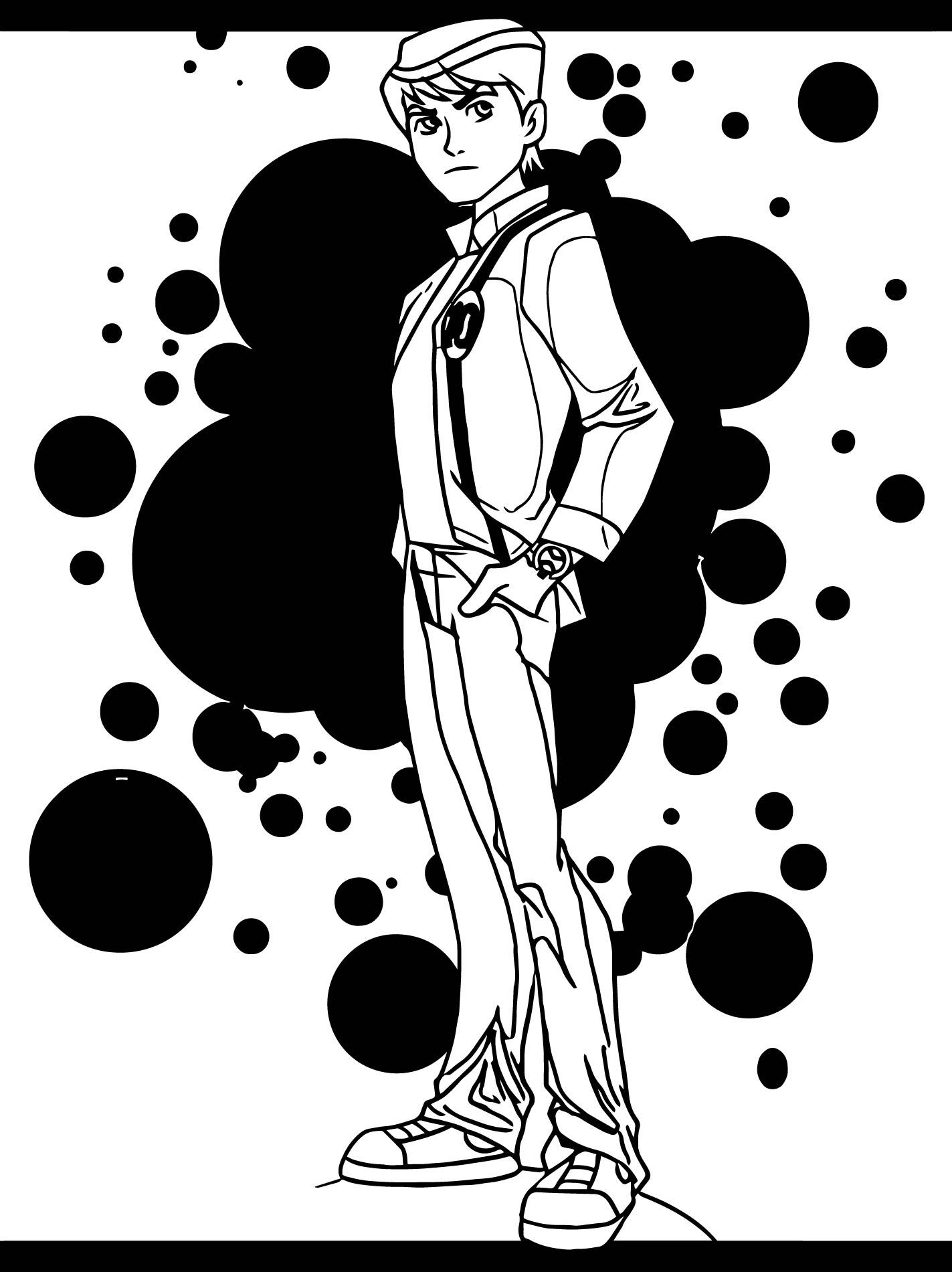 1423x1901 How To Draw Ben Alien Force Coloring - Ben 10 Alien Force Drawing