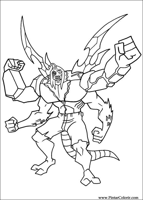 567x794 Drawings To Paint Colour Ben - Ben 10 Drawing
