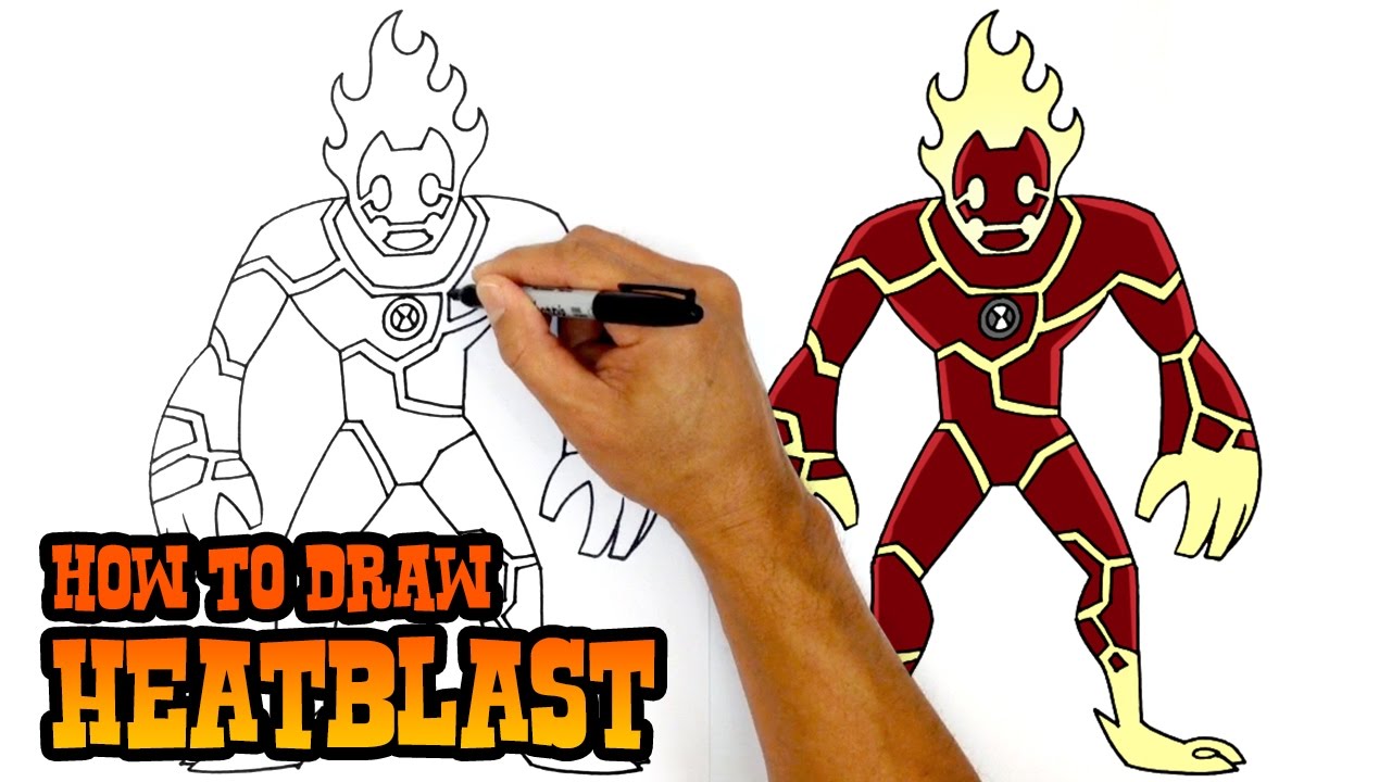 1280x720 How To Draw Ben Heatblast - Ben 10 Drawing