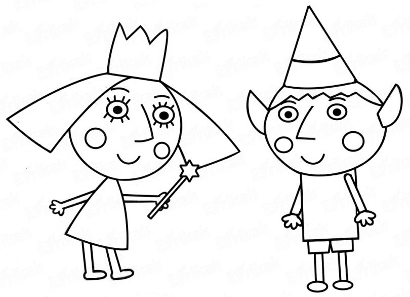 810x586 How To Draw The Characters Of The Cartoon Ben And Holly's Little - Ben And Holly Drawing