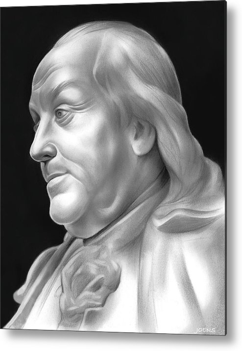 494x716 Ben Franklin Metal Print - Ben Franklin Drawing