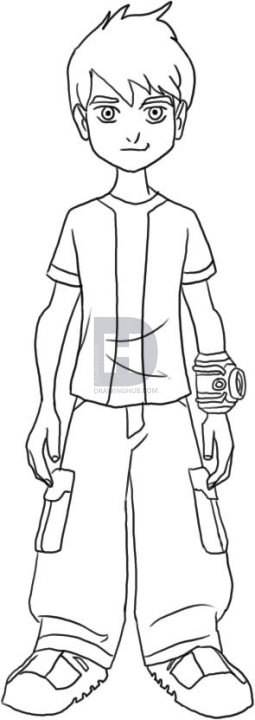 255x720 How To Draw Ben Step - Ben Ten Drawing