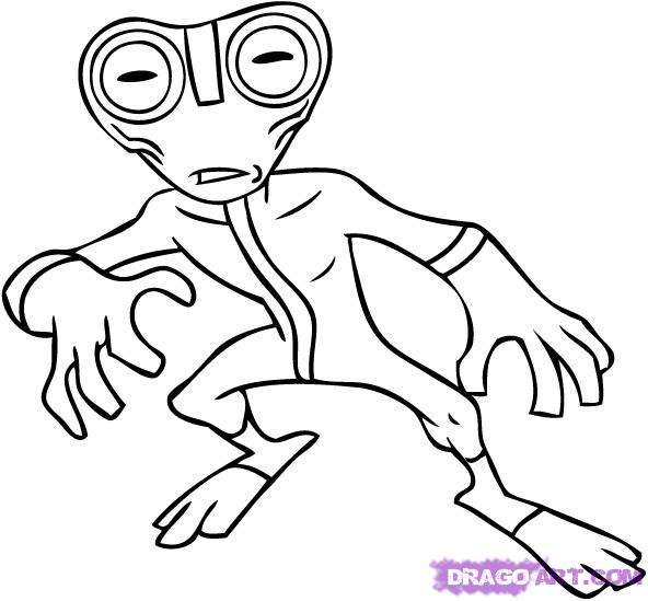 592x549 How To Draw Grey Matter, Step - Ben Ten Drawing