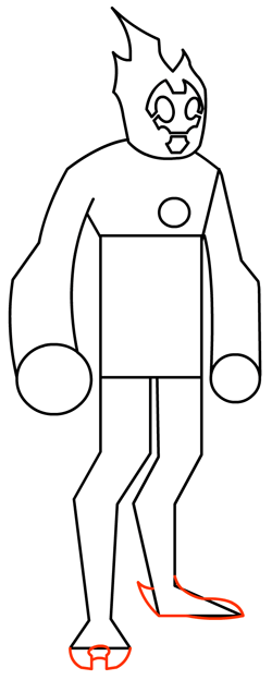 250x624 How To Draw Heatblast Alien From Ben With Step - Ben Ten Drawing