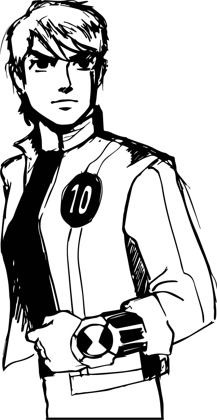 896x1733 Cool Ben Ten Drawing Coloring - Ben Ten Drawing