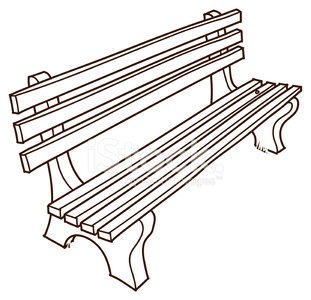 311x300 park bench drawing premium clipart - Bench Drawing