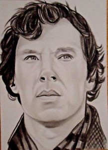217x300 Original Sherlock Holmes Benedict Cumberbatch Aceo Sketch Card - Benedict Cumberbatch Drawing