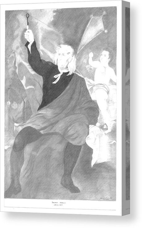 460x740 benjamin franklin drawing electricity from the sky canvas print - Benjamin Franklin Drawing
