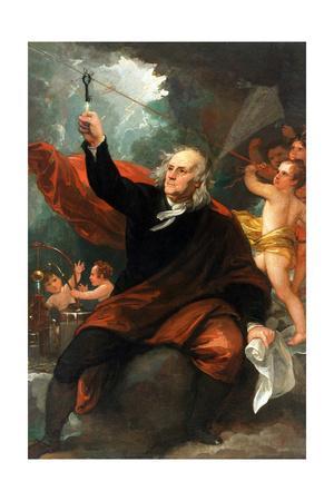 300x450 benjamin franklin drawing electricity from the sky art print - Benjamin Franklin Drawing